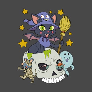 The Witches Cat Halloween Gift T-Shirt