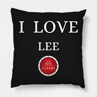 I LOVE LEE | Alabam county United state of america Pillow