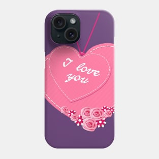 I love you with two hearts Phone Case