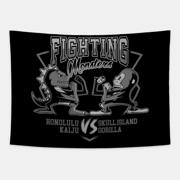 Fighting Monsters Tapestry by JayHai