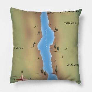 Lake Malawi map Pillow