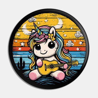 Unicorn Playing Guitar Pin