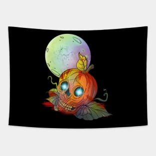 Scary Pumpkin Skull Tapestry
