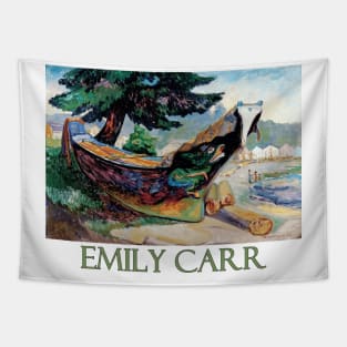 War Canoe, Alert Bay (1912) by Emily Carr Tapestry