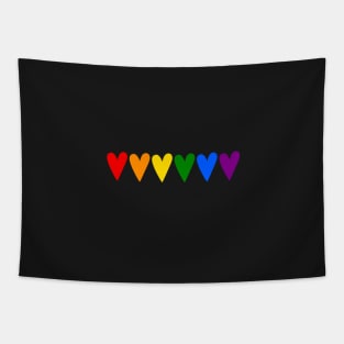 Rainbow hearts, love is love Tapestry