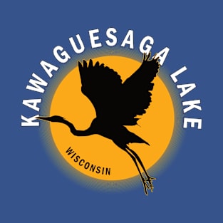 Kawaguesaga Lake in Wisconsin Heron Sunrise T-Shirt