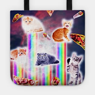 Outer Space Galaxy Cats With Rainbow Tote