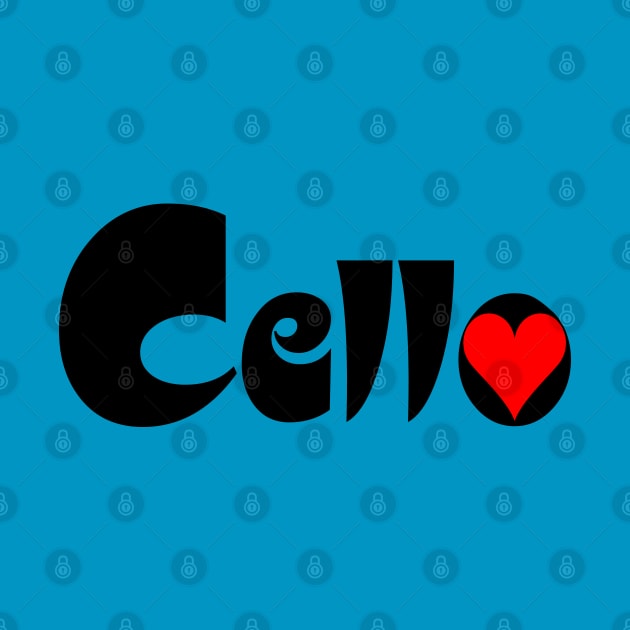 Cello Heart Text by Barthol Graphics