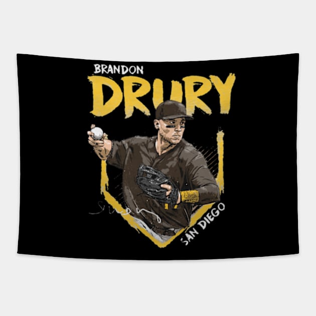 Brandon Drury San Diego Base Tapestry by danlintonpro