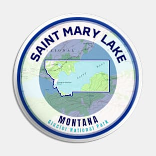 Montana Map - Saint Mary Lake Pin