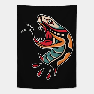 Snake tattoo style Tapestry