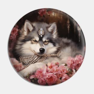 Sleepy Pomsky Pin