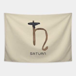 SATURN - WATERCOLOR SOLAR SYSTEM SYMBOL Tapestry