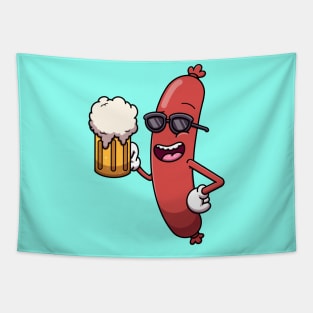 Cool Sausage With Beer Tapestry