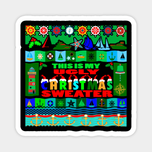 Nautical ugly christmas sweater Magnet