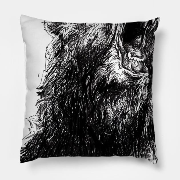 Angry Bear Pillow by hitext