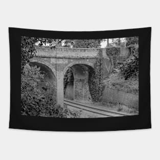 Brick built bridge over the railway line in rural Norfolk Tapestry