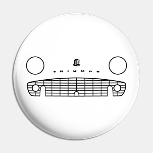 Triumph TR3 classic British roadster sports car minimalist front outline graphic (black) Pin