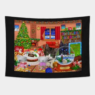 Festive Kittens Tapestry