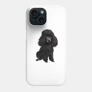 Black Ministure or Toy Poodle Phone Case