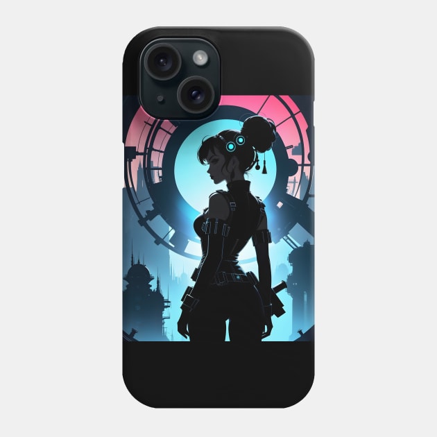 Atompunk anime girl Phone Case by Spaceboyishere