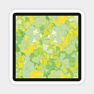 Flower pattern in green and yellow colors , seamless Magnet