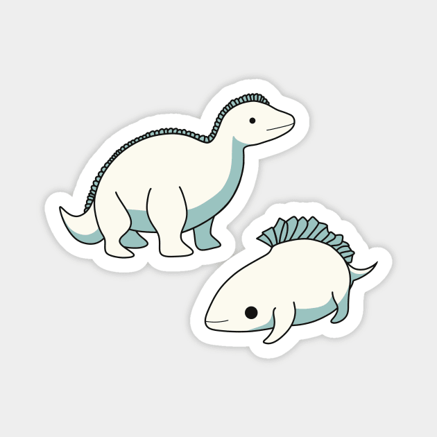 Simple Cute Baby Alien Dinosaurs Magnet by TotoBeibee