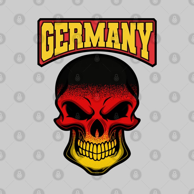 GERMANY FLAG IN A SKULL EMBLEM by VERXION