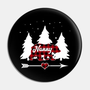 Nanny Bear Buffalo Plaid Christmas Matching Family Pajama Pin