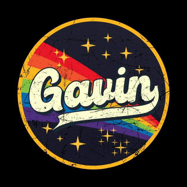 Gavin // Rainbow In Space Vintage Grunge-Style by LMW Art