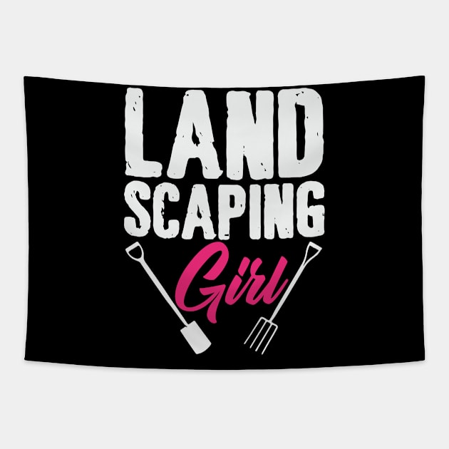 Landscaping Girl Gardener Landscaper Tapestry by DesignatedDesigner