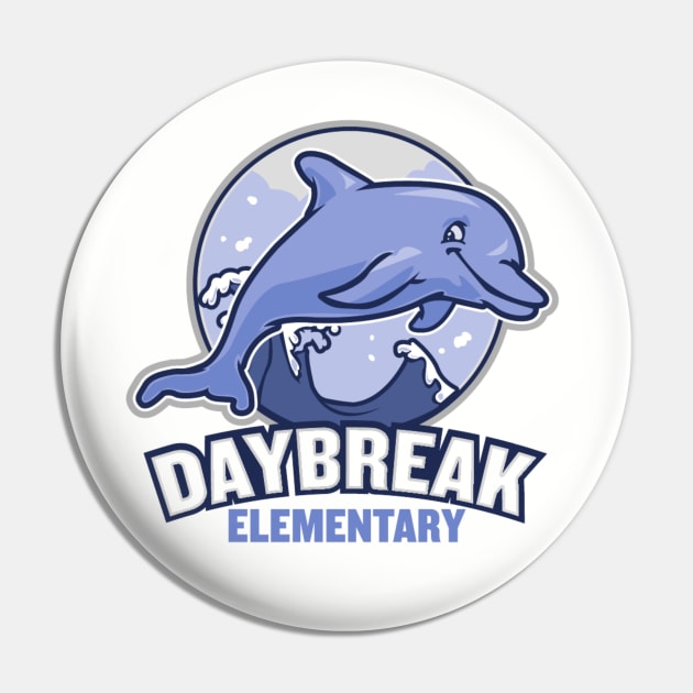 Daybreak Dolphin Elementary School Gear Pin by bajeffs