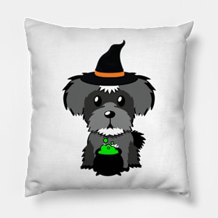 Cute schnazuer dog is a witch Pillow