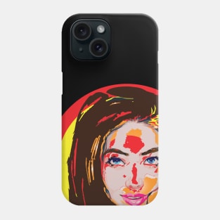 An Asia woman portrait digital abstract art. Phone Case