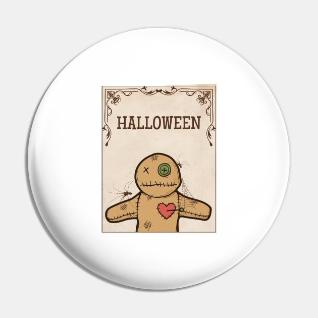 Spooky Halloween Voodoo Doll Illustration Pin by Noma-Design