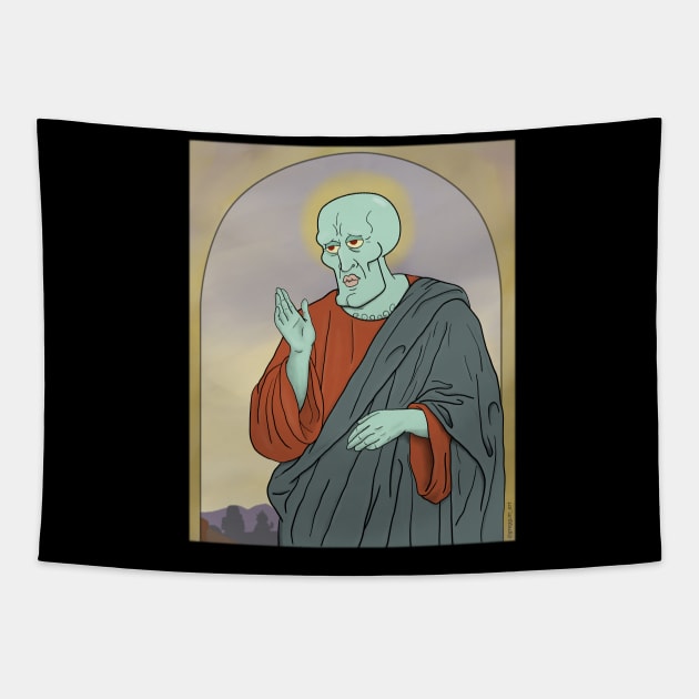 Squidward tapestry 2025