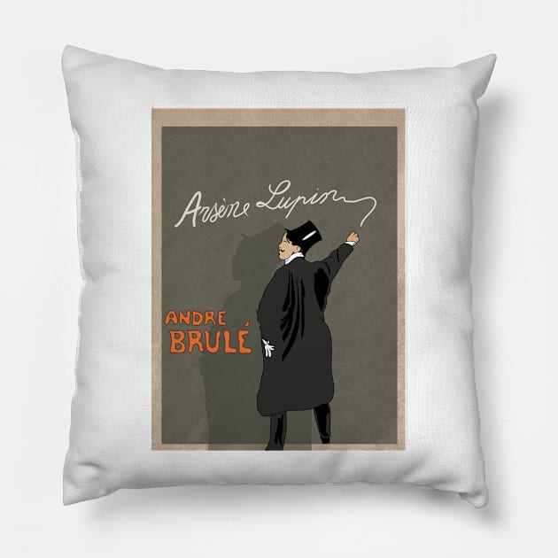 Arsene Lupin Maurice Leblanc Pillow by Lazarakos