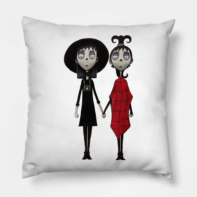 The Deetz Twins Pillow by LeeHowardArtist