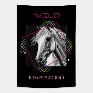 Horse Wild Nature Animal Illustration Art Drawing Tapestry