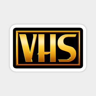 Retro Gold VHS 80s Design Magnet