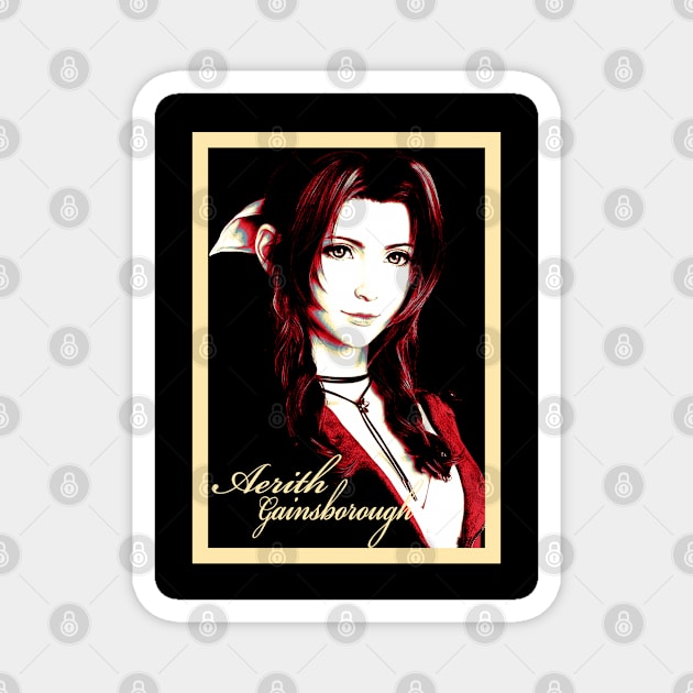 Aerith FF VII Funny Games Gift Magnet by beardline