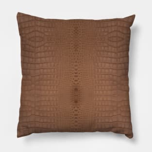 Brown Alligator Skin Pillow