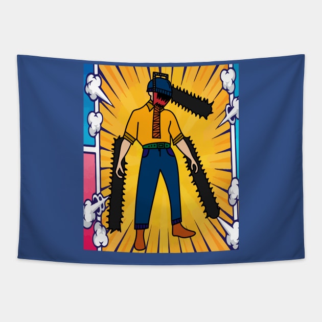 Chainsaw Lumberjack Chainsaw Tapestry by flofin