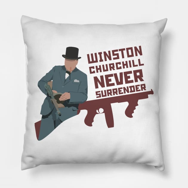 Minimalistic Winston Сhurchill Pillow by UGOL