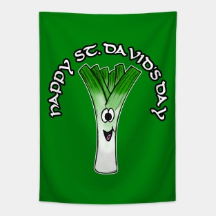 Happy St David's Day Leek Welsh Wales Funny Tapestry