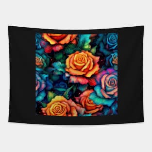 Radiant Rose Seamless Floral Pattern Tapestry