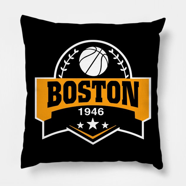 Personalized Basketball Boston Proud Name Vintage Beautiful Pillow by Irwin Bradtke