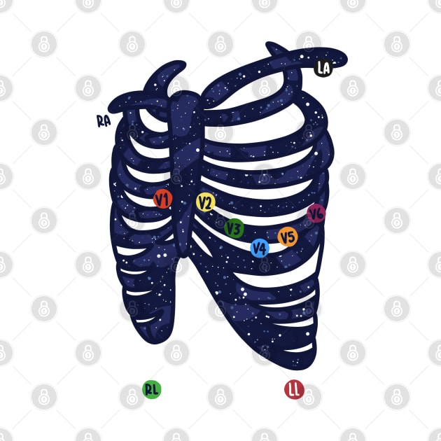 Hand Drawn Electrocardiogram Placement Galaxy by Sofia Sava