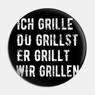 Konjugation Grillen Ich Grille Grill BBQ Barbeque Geschenk Pin