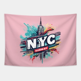 New York Subway color splash Tapestry